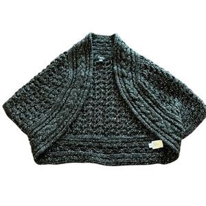 Express Black & Metallic Silver Knit Shrug Bolero Sweater Woman Size Small